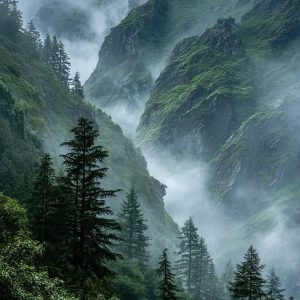 Neblina y pinos (2)